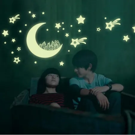Stars & moon & galax - glöd fluorescerande klistermärken