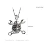 Rostfritt stål wrench & skalle - punk stil halsband