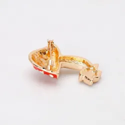 BrochesBroche de cristal de seta de esmalte rojo