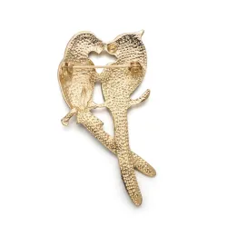 Dubbla papegojor - elegant brosch