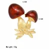 Red enamel - mushroom - brooch