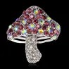 Mushroom with colorful crystals - brooch