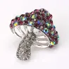 Mushroom with värikkäät kristallit - brooch