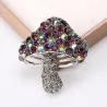 Mushroom with colorful crystals - brooch