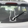 Vinyyli tarra kissa taka-auton tuulilasin ja wiper
