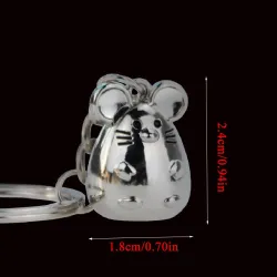 Metal keychain with a mouse