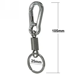 Rostfritt stål karabiner klipp keychain - keyring