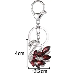Crystal swan - keychain