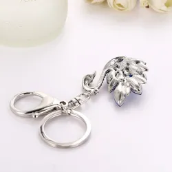 Crystal swan - keychain