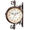 Antike Station - doppelseitige Metall Wanduhr
