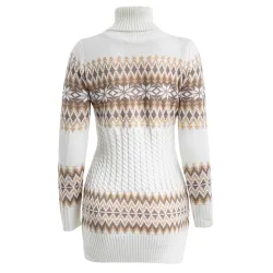 Inverno camisola longa - mini vestido com decote