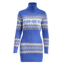 VestidosSuéter de invierno largo - mini vestido con cuello de tortuga