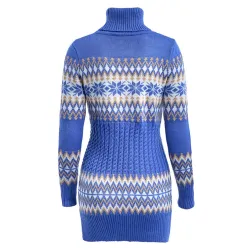 Maglione lungo inverno - mini abito con collo alto