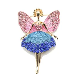 Crystal flying angel - brooch