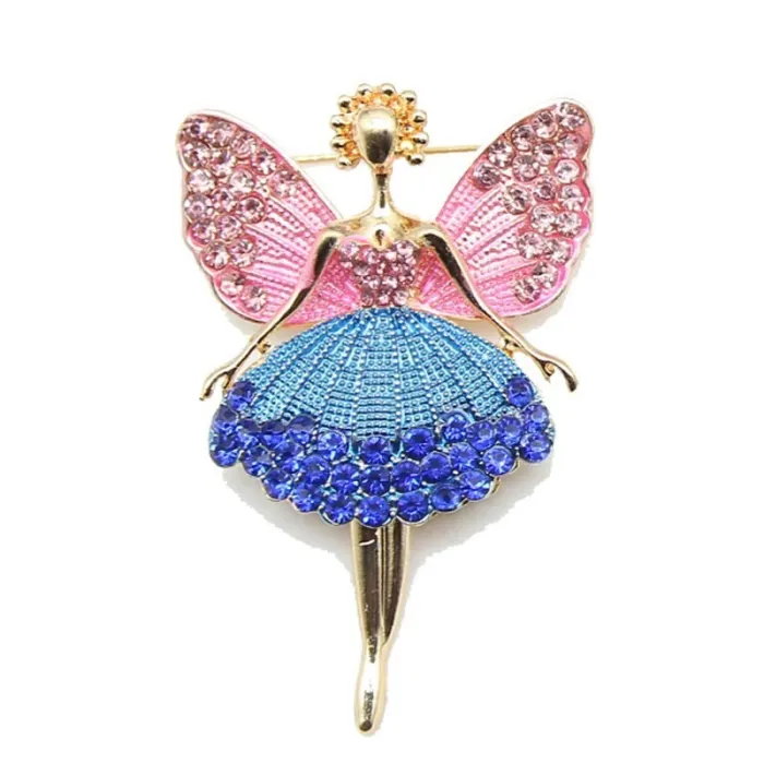 Anjo voador de cristal - broche