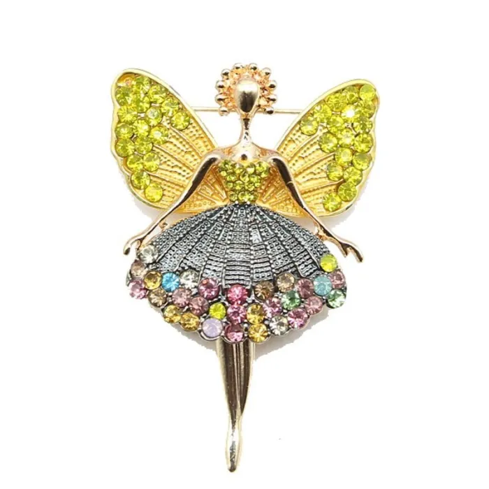 Anjo voador de cristal - broche