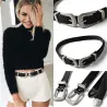 Bracelet en cuir double boucle vintage