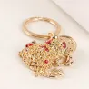 Crystal lucky frog with coin - keychain