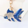 Crystal with gold fish - keychain