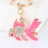 Crystal with gold fish - keychain