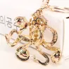 llaveroCristal rosa pulpo & perlas - llavero