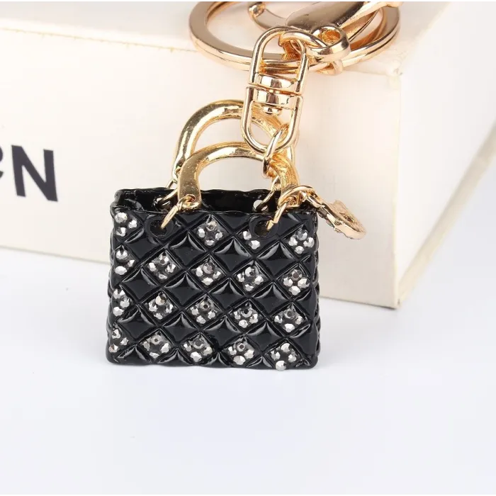 Crystal black handbag - keychain