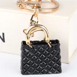 Kristall svart handväska - keychain