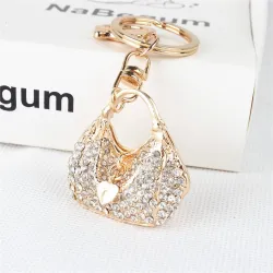 Crystal handväska med hjärta - keychain