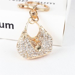 Crystal handbag with a heart - keychain