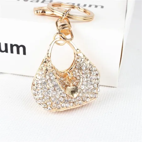 llaveroBolso de cristal con corazón - llavero