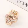 Gold crystal perfume bottle - keychain