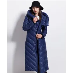 Winter wasserdicht lange Mantel - Daunenjacke mit Kapuze - plus Größe
