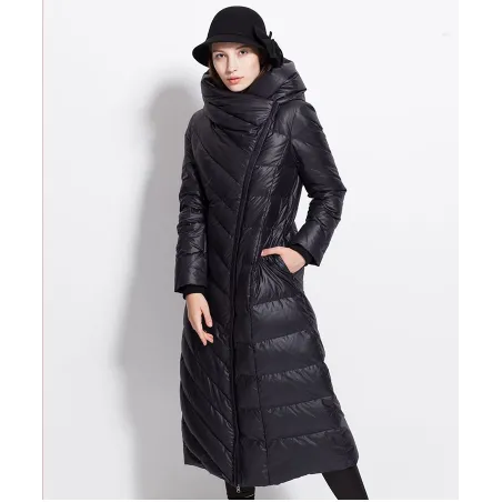 Winter waterproof long coat - down jacket with hood - plus size
