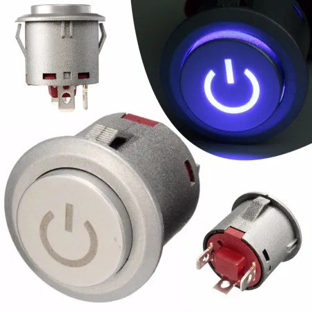 12v 22 mm LED hetkellinen painike - vedenpitävä - auton moottori käynnistyy - metalli