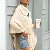 Hoodies & JerséisTirador con borlas - poncho con botones - chal