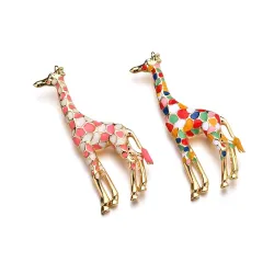 Enamel giraffe - elegant brooch