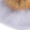 Elegant beret med päls pom-pom