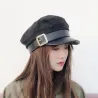 Fashion cap med läder visir & bälte