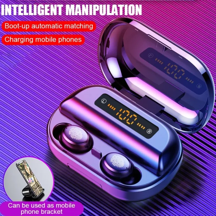 V11 TWS - casque Bluetooth V5 - écran LED - sans fil - Ecouteurs stéréo 9D avec microphone