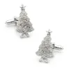 GemelosCufflinks con un árbol de Navidad de plata