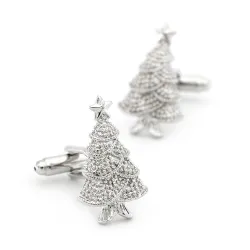 Cufflinks med ett silver julgran