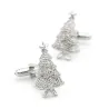 GemelosCufflinks con un árbol de Navidad de plata