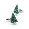 Cufflinks med ett grönt julgran