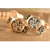 RelojesReloj de acero inoxidable de moda con patrón de leopardo - banda de silicona