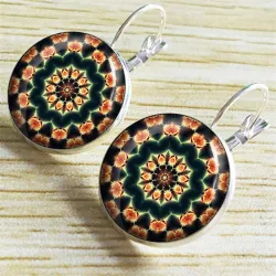 Vintage gold & silver round earrings