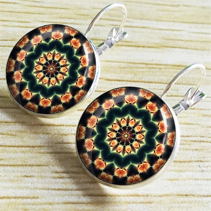 Vintage gold & silver round earrings