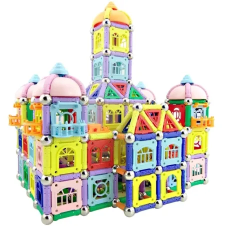 EducativoPegatinas magnéticas con bolas metálicas - bloques magnéticos - construcción del edificio del castillo - juguete edu...