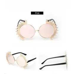 Vintage round sunglasses with rivets - UV 400