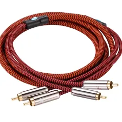 Cavo audio HiFi - 2 RCA a 2 RCA - cavo intrecciato OFC - 1m - 2m - 3m - 5m - 8m - 10m - 12m - 15m