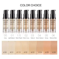 Full täckning - flytande concealer makeup - smoothing - vattentät bas 6 ml